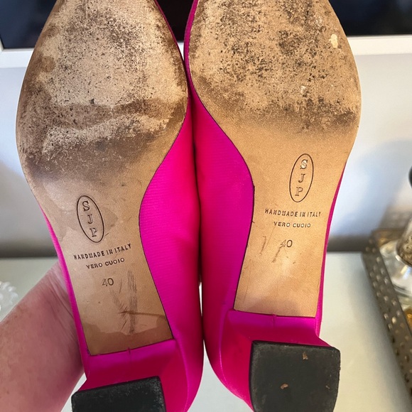 SJP Hot Pink Satin Heels in size 40 - Picture 9 of 9